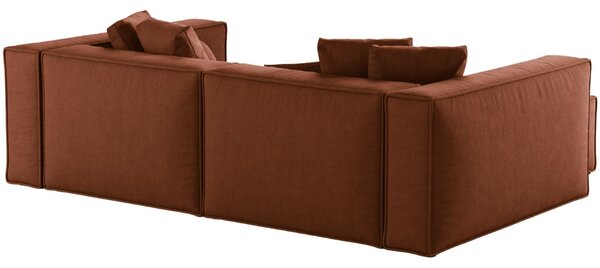 -25 % Dny MOMENTI– Cosmopolitan Design Terakotově oranžová rohová pohovka Aveiro 254 cm, levá