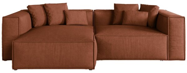 -25 % Dny MOMENTI– Cosmopolitan Design Terakotově oranžová rohová pohovka Aveiro 254 cm, levá