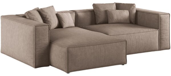 -25 % Dny MOMENTI– Cosmopolitan Design Hnědá rohová pohovka Aveiro 254 cm, levá