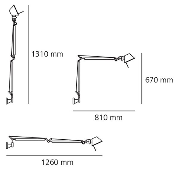 Artemide designová nástěnná svítidla Tolomeo Parete