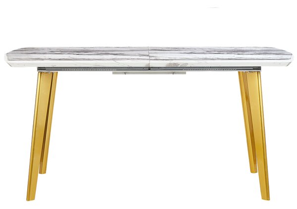 Rozkládací jídelní stůl MOSBY Mramor/Zlatá 160/200 cm 90 cm