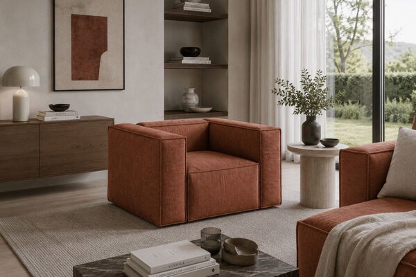 -25 % Dny MOMENTI– Cosmopolitan Design Terakotově oranžové křeslo Aveiro