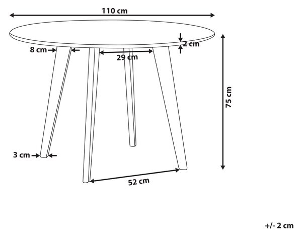 Jídelní stůl MOSBY Bílý mramor 110 cm 110 cm