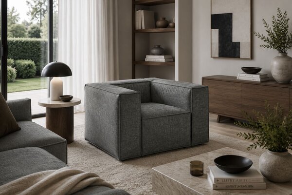 -25 % Dny MOMENTI– Cosmopolitan Design Šedé křeslo Aveiro