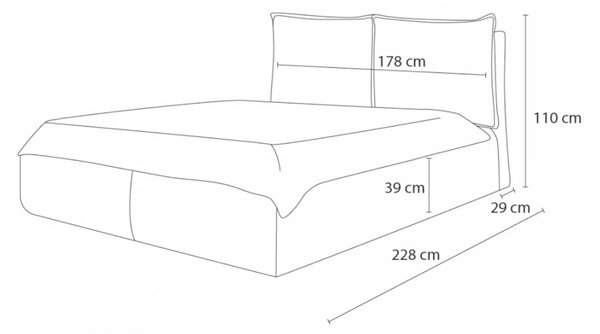 -25 % Dny MOMENTI– Bobochic Paris Hnědá bouclé dvoulůžková postel Garance 160 x 200 cm s úložným prostorem