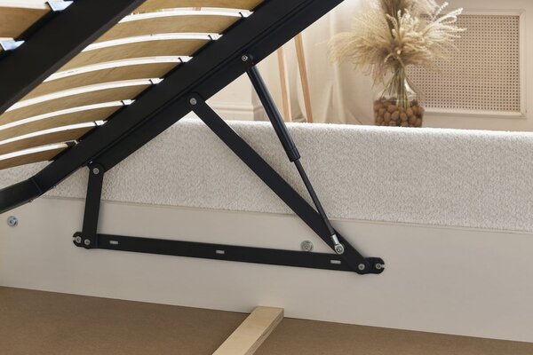 -25 % Dny MOMENTI– Bobochic Paris Bílá bouclé dvoulůžková postel Garance 160 x 200 cm s úložným prostorem