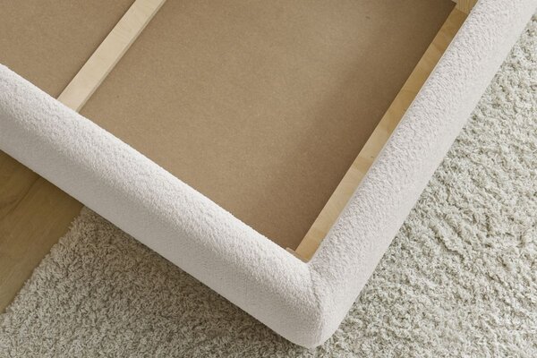 -25 % Dny MOMENTI– Bobochic Paris Bílá bouclé dvoulůžková postel Garance 160 x 200 cm s úložným prostorem