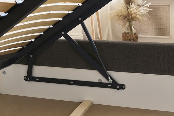 -25 % Dny MOMENTI– Bobochic Paris Hnědá bouclé dvoulůžková postel Garance 160 x 200 cm s úložným prostorem