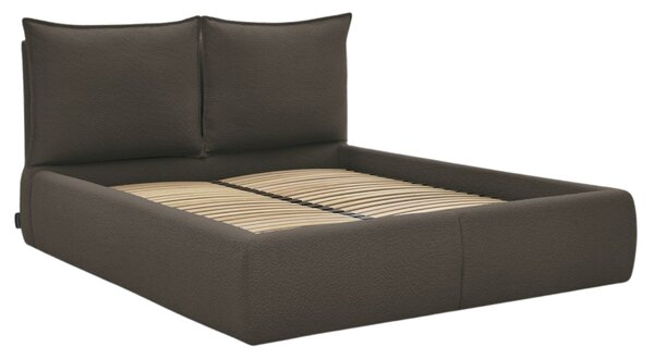 -25 % Dny MOMENTI– Bobochic Paris Hnědá bouclé dvoulůžková postel Garance 160 x 200 cm s úložným prostorem