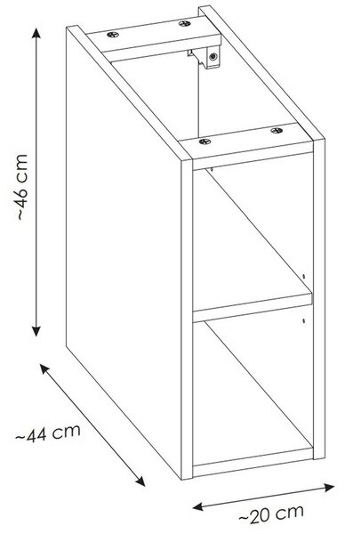 Comad Sante Fe Oak regál 44x46 cm SANTA FE OAK 81-01-A