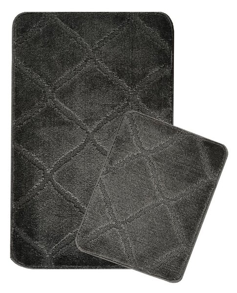 Antracitové koupelnové předložky v sadě 2 ks 50x80 cm Cizgili – Foutastic