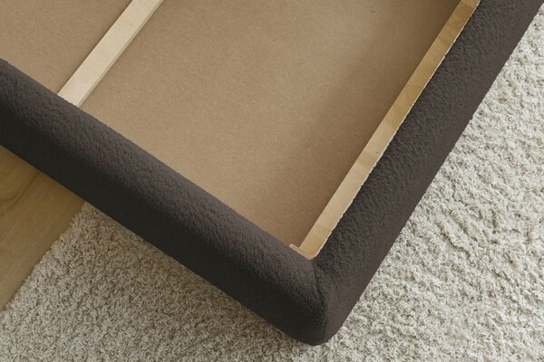 -25 % Dny MOMENTI– Bobochic Paris Hnědá bouclé dvoulůžková postel Garance 160 x 200 cm s úložným prostorem