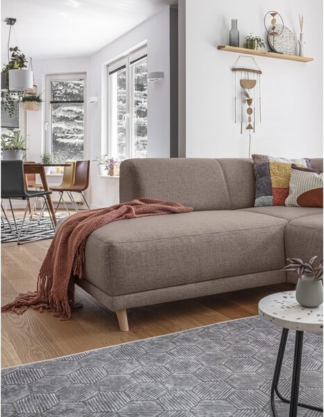 Hnědá rozkládací/s úložným prostorem rohová pohovka (levý roh/do L) Classy Sophie – Miuform